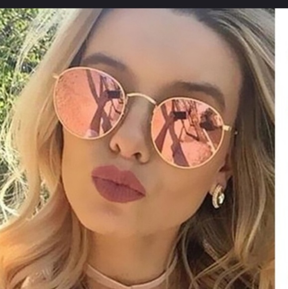 Accessories - GOLD & PINK MIRRORED SUNGLASSES